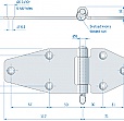 Roca scharnier RVS met uitneembare pen 188 x 65 mm
