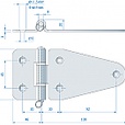 Roca scharnier RVS met uitneembare pen 184 x 82 mm