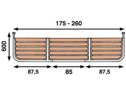 Motorbootplatform 175-260x60 cm