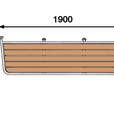 Motorbootplatform 1900x500mm